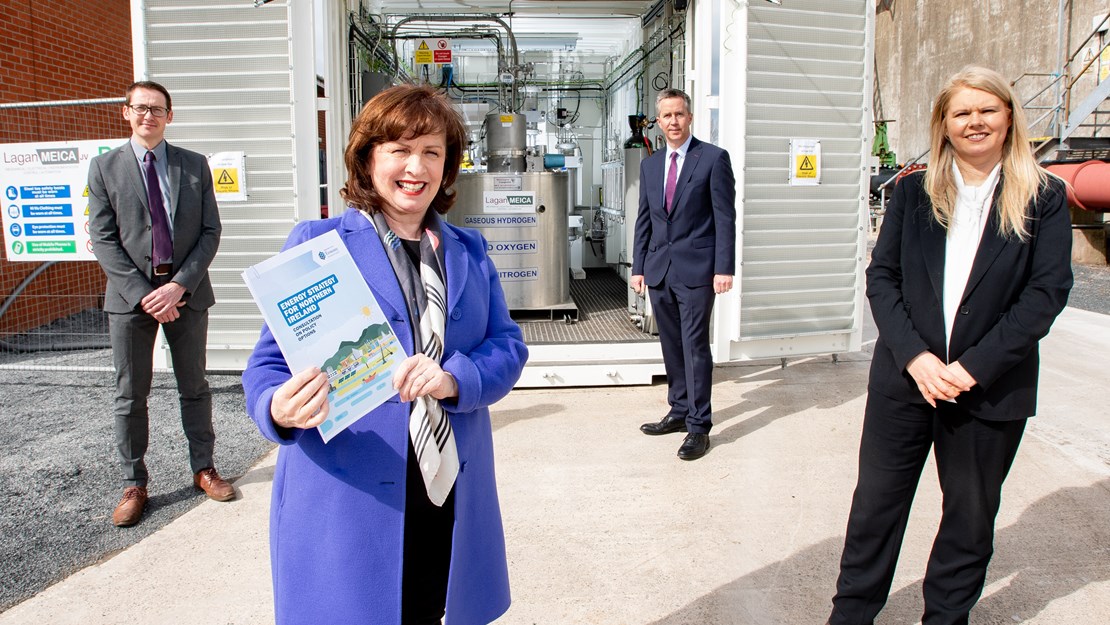 Minister Diane Dodds, membrane free electrolyser